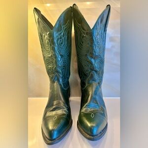 Capezio Western Cowgirl Boots 8 Leather Green Vintage Rodeo Vintage Classic